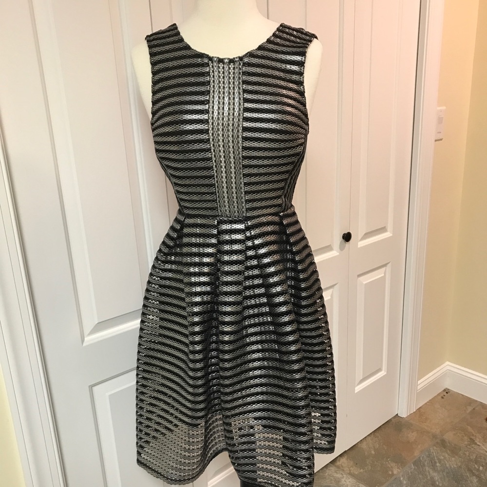 ARK & CO BLACK AND SILVER DRESS MAJORLY DISCOUNTED